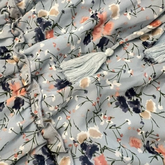 NWT Bailey Blue Blue Floral Tiered Flowy Feminine Mini Dress Juniors Size Medium - Picture 13 of 15